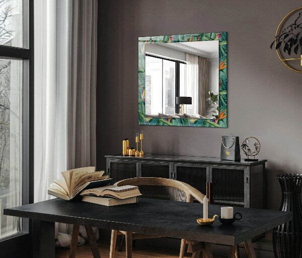 Wall mirror decor Black and grey triangles