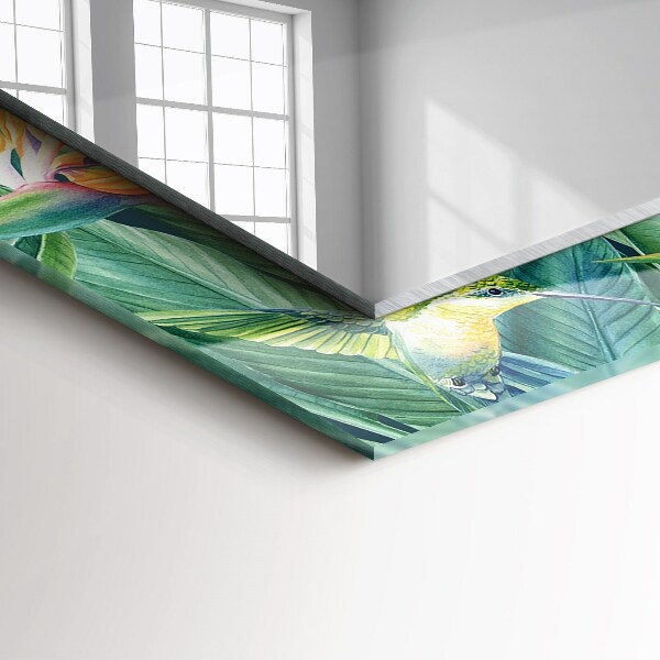 Wall mirror decor Black and grey triangles