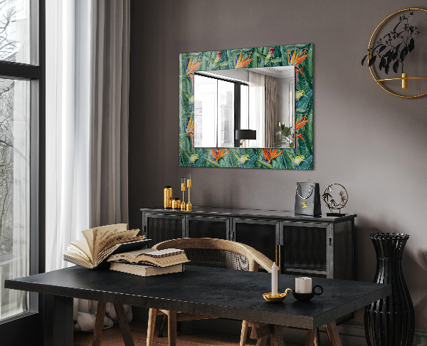 Wall mirror decor Black and grey triangles
