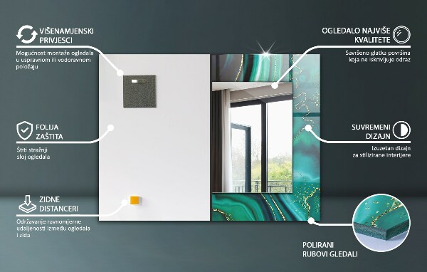 Wall mirror design Astragal line