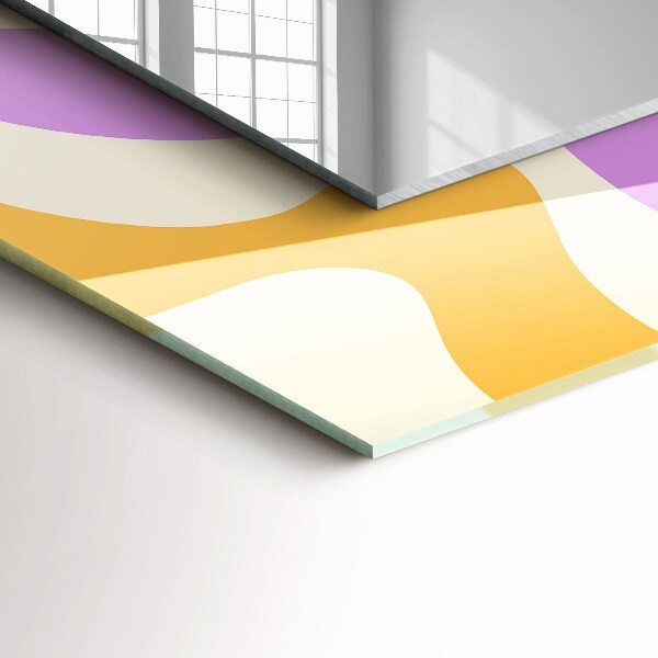Mirror frame with print Coloured motifs