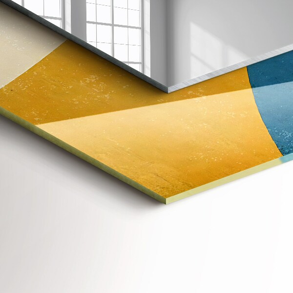 Mirror frame with print Coloured motifs