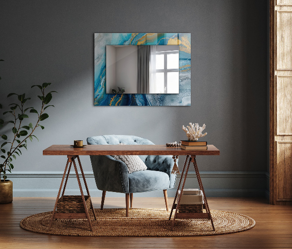 Decorative mirror Astratta fringes in marble