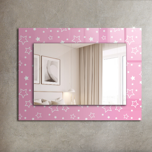 Mirror frame with print Pink square