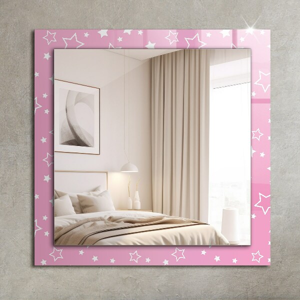 Mirror frame with print Pink square