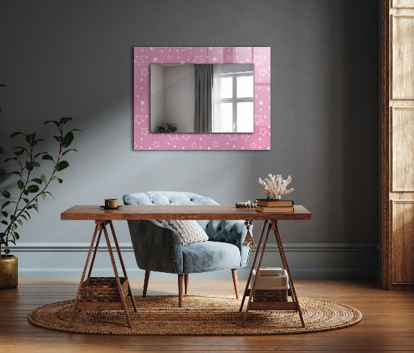 Mirror frame with print Pink square