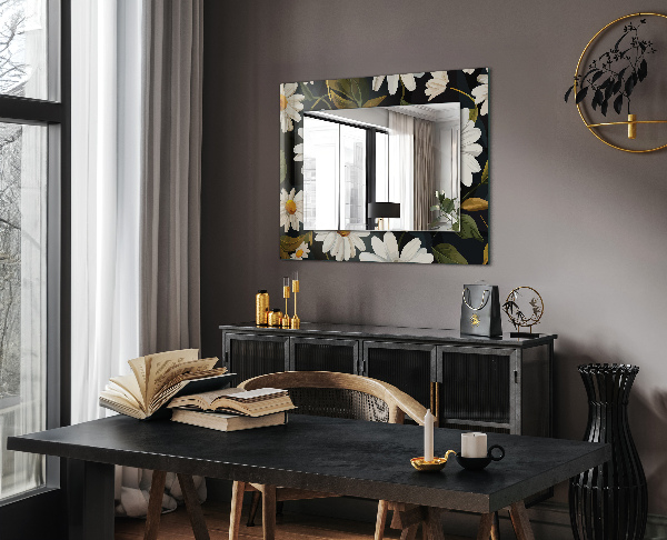 Printed mirror Margherita bianca fog