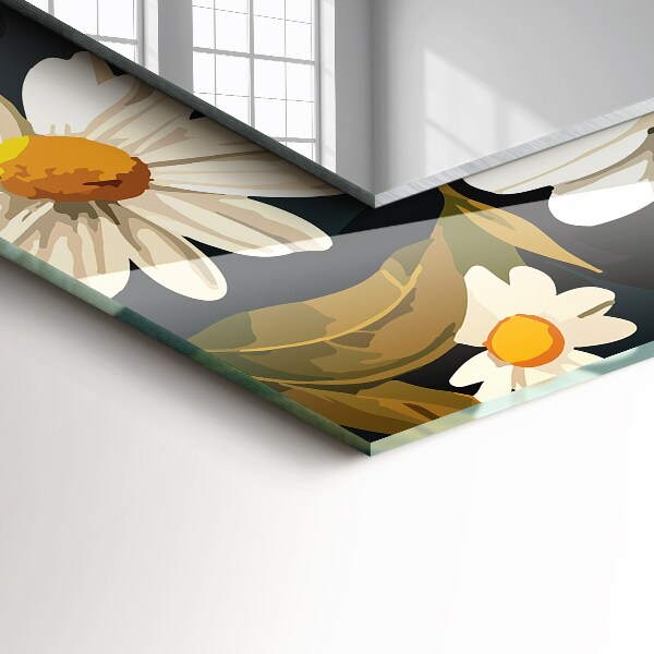 Printed mirror Margherita bianca fog
