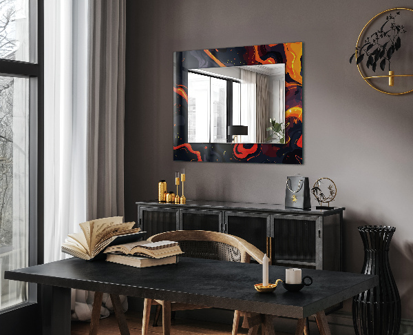 Decorative mirror Volcanic lava