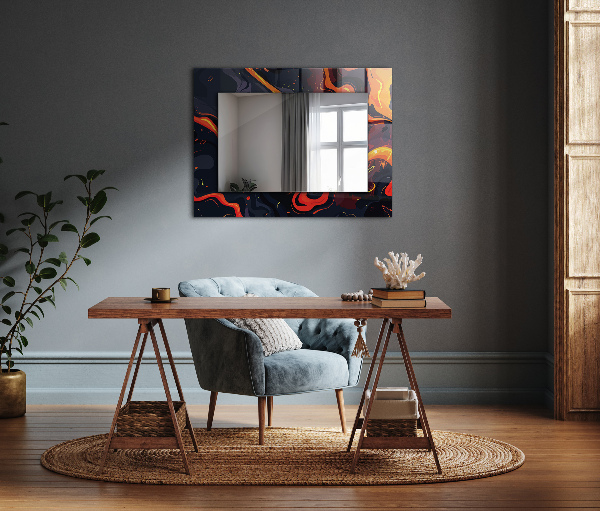 Decorative mirror Volcanic lava