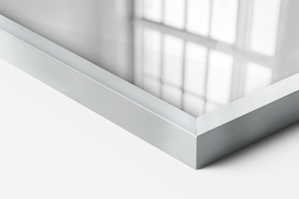 Minimalist square silver framed mirror 50x50 cm