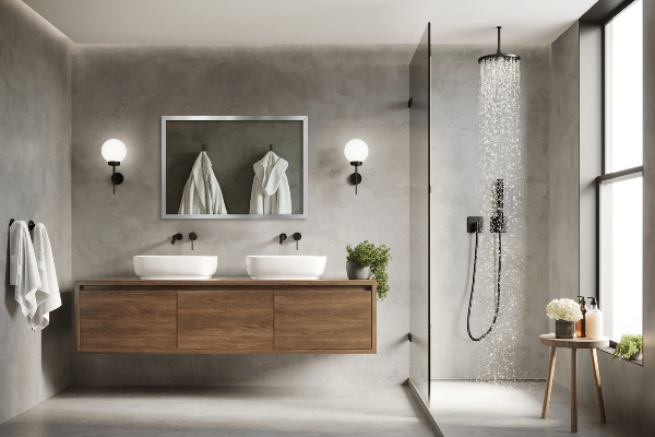Minimalist wall mirror with silver frame 60x40 cm