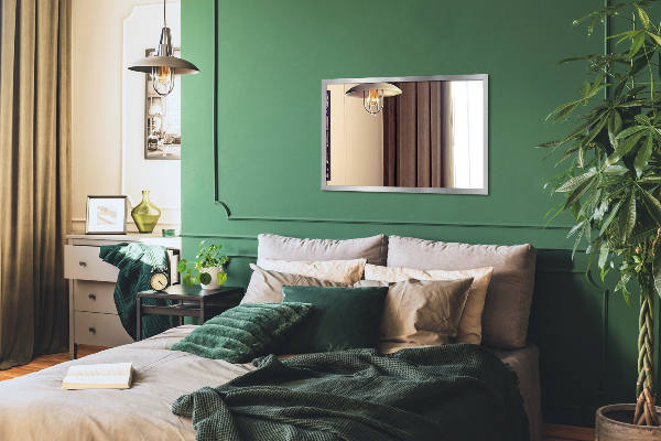 Rectangular mirror with silver frame 80x60 cm