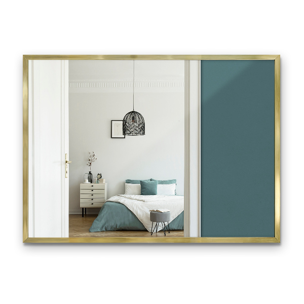 Minimalist rectangular gold framed mirror 70x50 cm