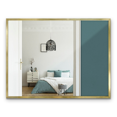 Rectangular mirror with a gold frame 80x60 cm