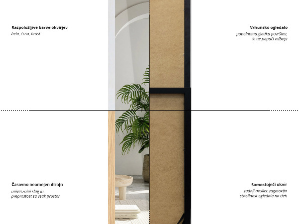 Full length mirror black 14x61 in