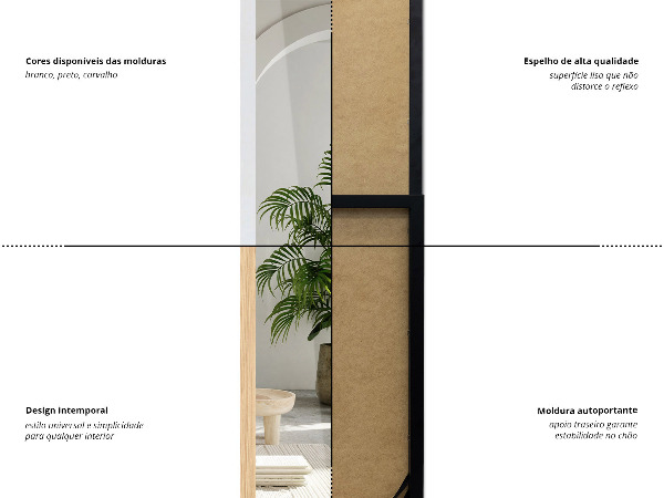 Full length mirror black 14x61 in