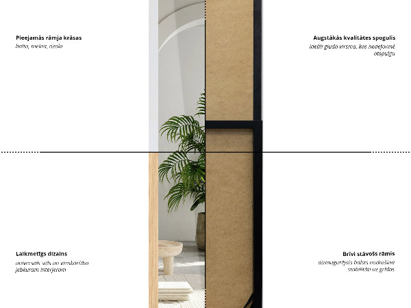 Full length mirror black 14x61 in