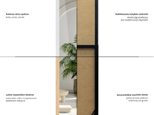 Full length mirror oak colour 14x61 in