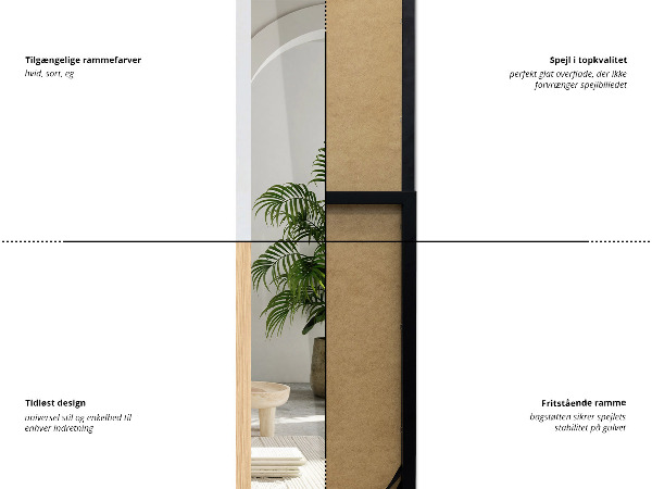 Full length mirror oak colour 14x61 in