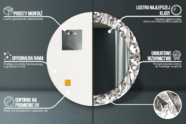 Circle decorative mirror Tropical leaves