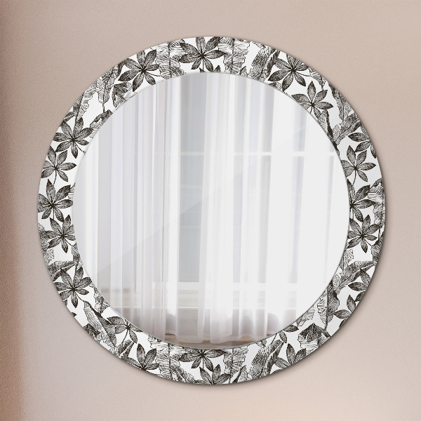 Circle decorative mirror Tropical leaves