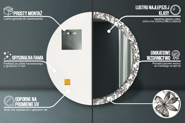 Circle decorative mirror Tropical leaves