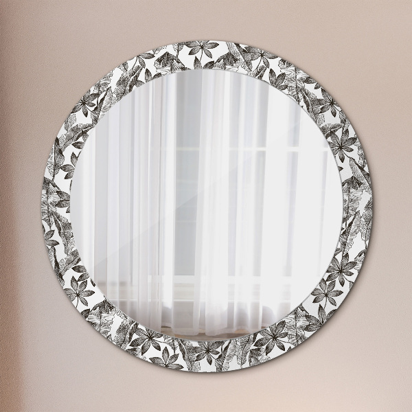 Circle decorative mirror Tropical leaves
