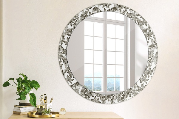 Circle decorative mirror Tropical leaves