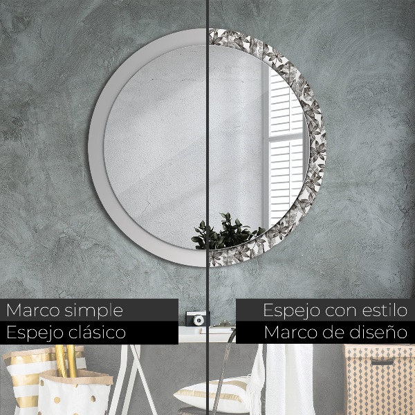 Circle decorative mirror Tropical leaves