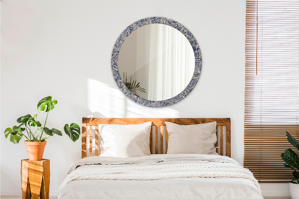 Round printed mirror Flowers