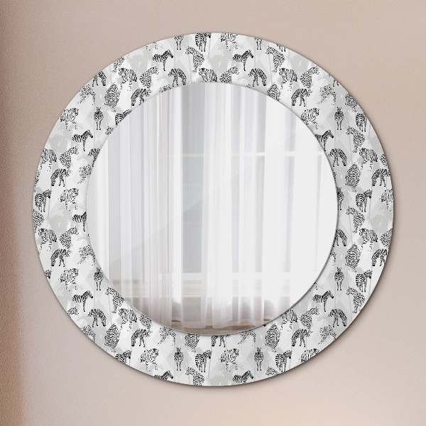 Round printed mirror Tropical tiger