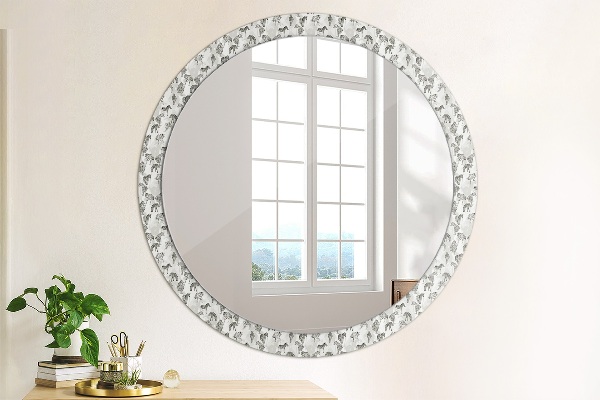 Round printed mirror Tropical tiger