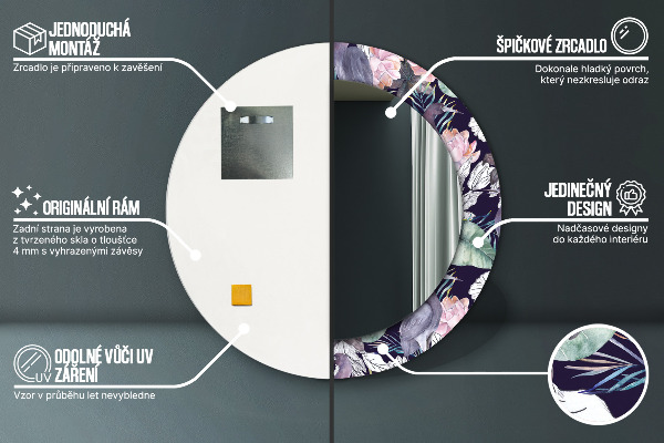 Ornate framed mirror Caps birds