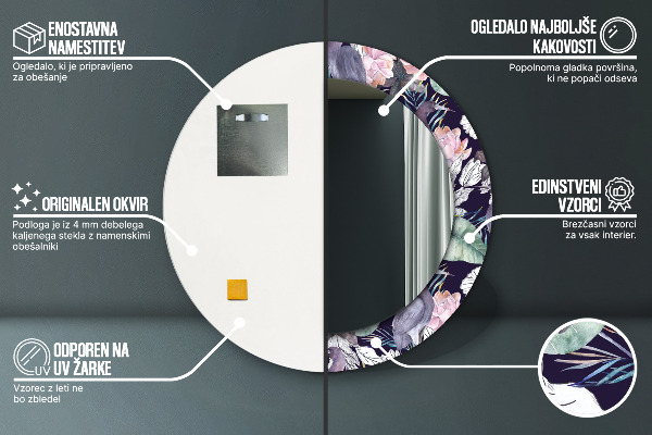 Ornate framed mirror Caps birds