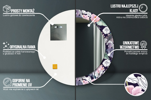 Ornate framed mirror Caps birds