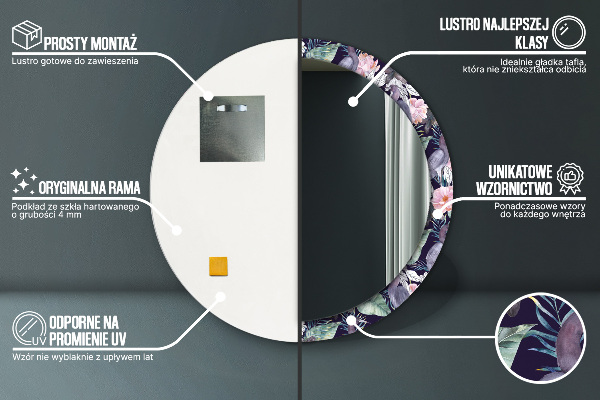 Ornate framed mirror Caps birds