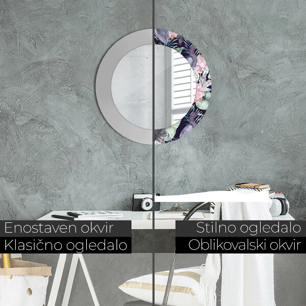 Ornate framed mirror Caps birds