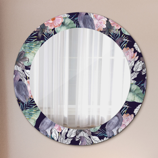 Ornate framed mirror Caps birds