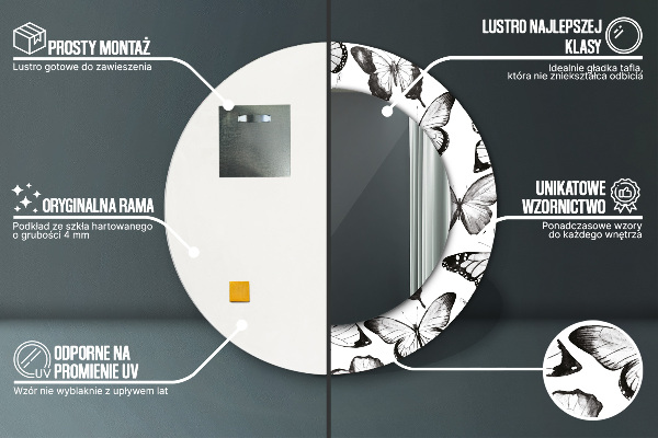 Ornate framed mirror Butterfly