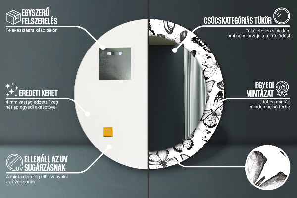 Ornate framed mirror Butterfly