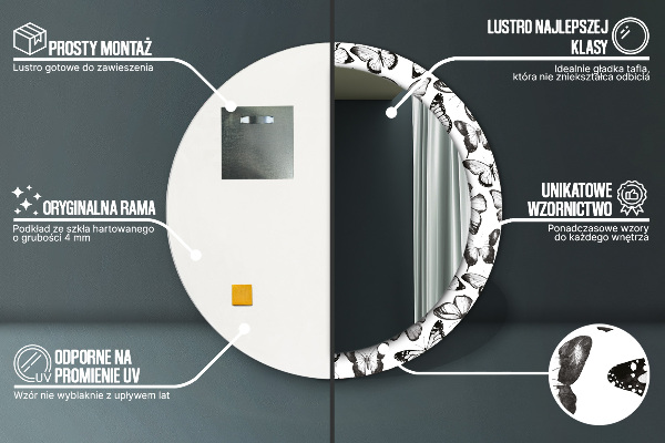 Ornate framed mirror Butterfly