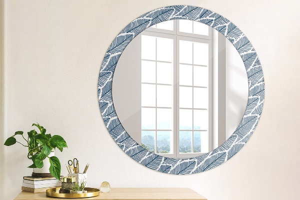 Round wall mirror design Leaves