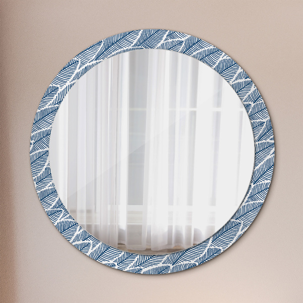 Round wall mirror design Leaves