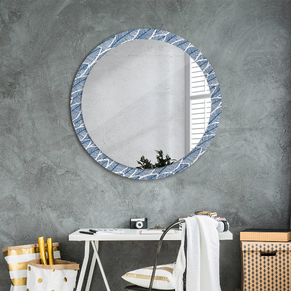 Round wall mirror design Leaves