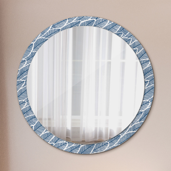 Round wall mirror design Leaves