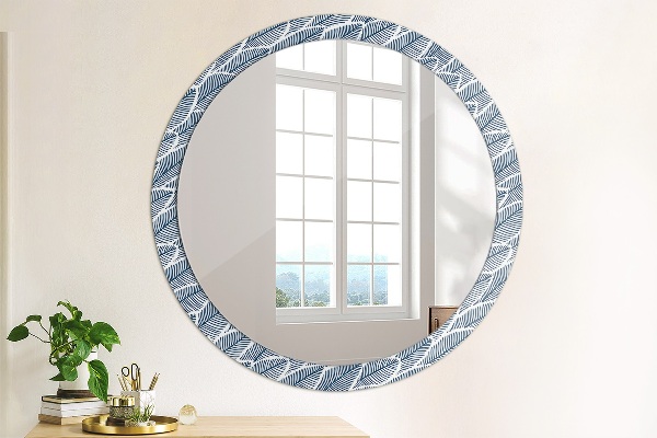 Round wall mirror design Leaves