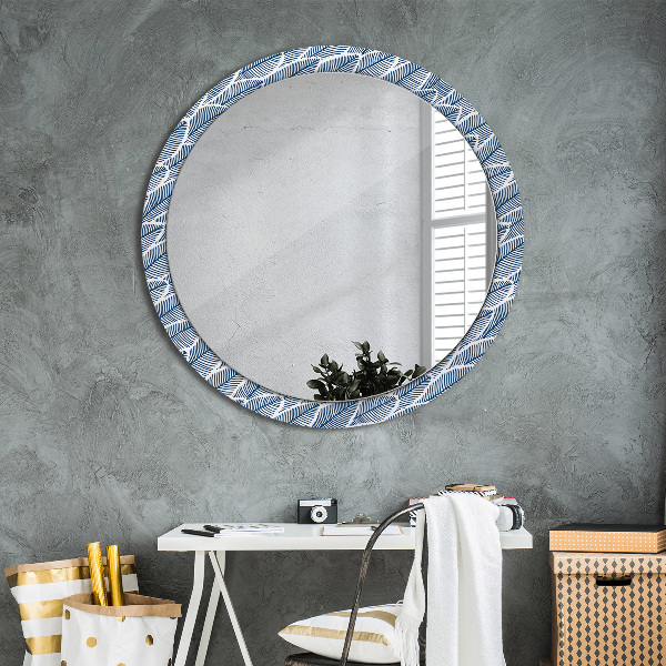 Round wall mirror design Leaves
