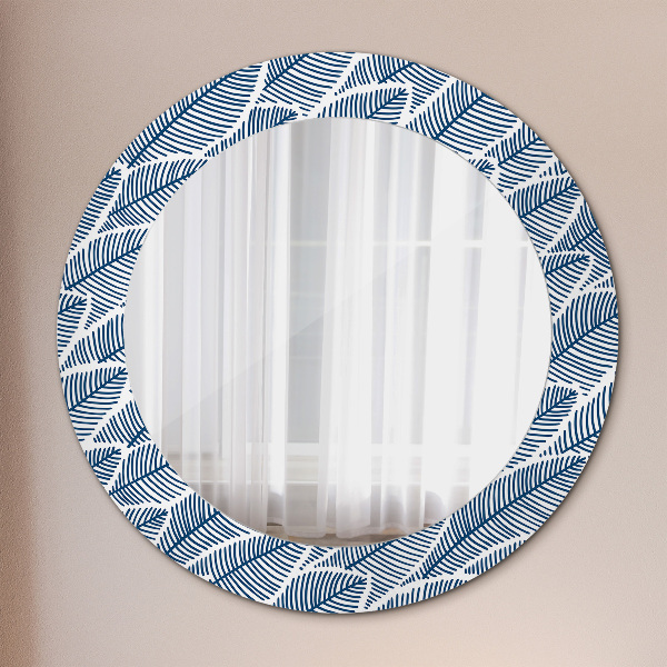 Round wall mirror design Leaves