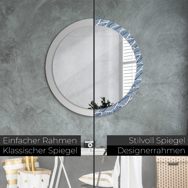 Round wall mirror design Leaves